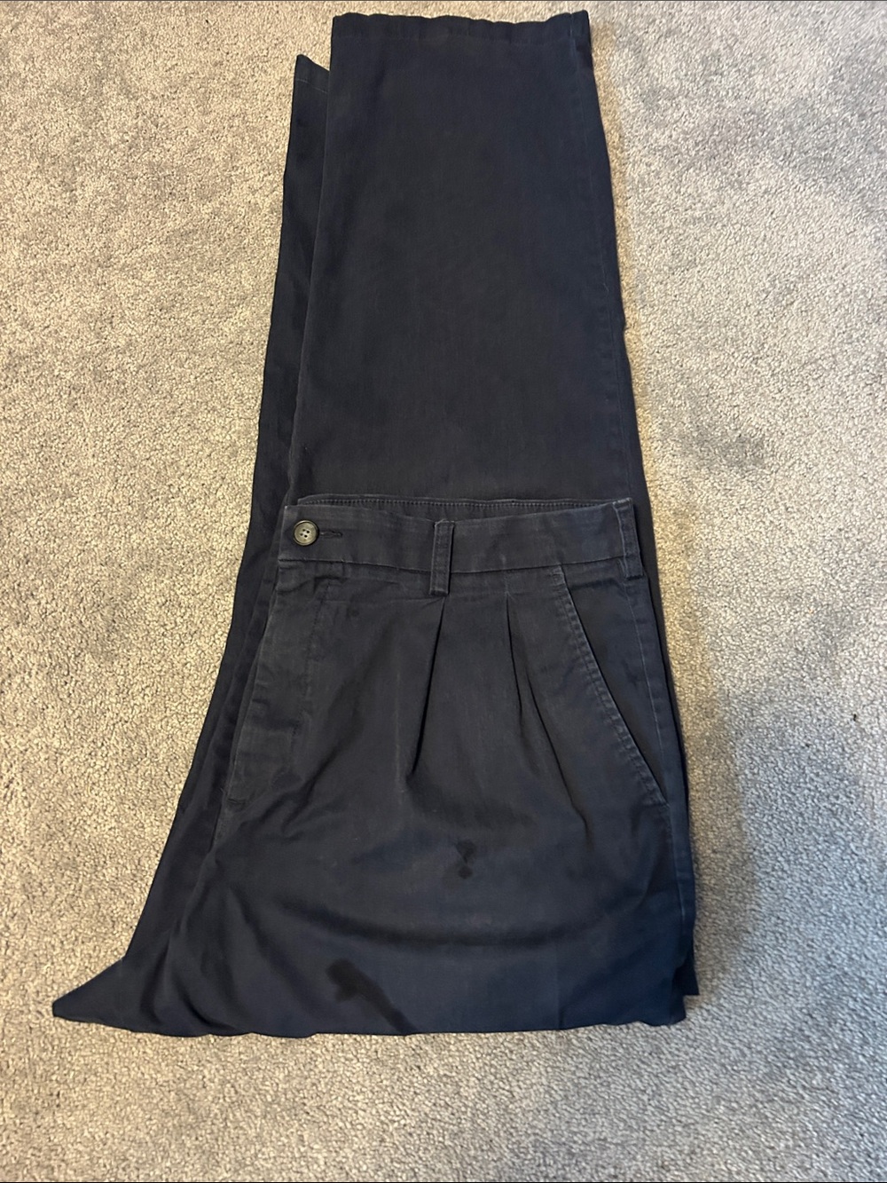 Men's  Navy Pleated Front Casual Pants